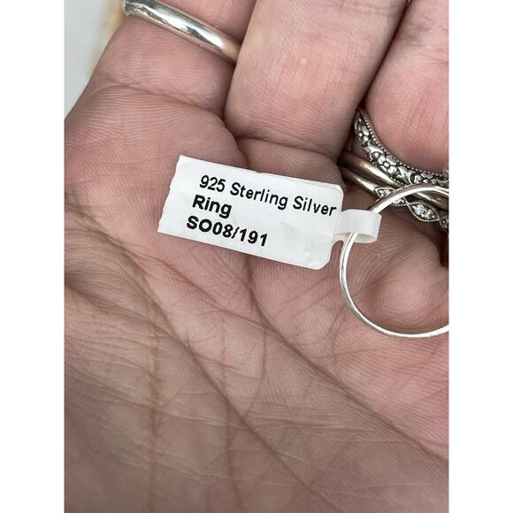 Dendritic Opal Ring Sterling Silver Teardrop White Stone Boho Western Size 6.5 - Picture 8 of 10